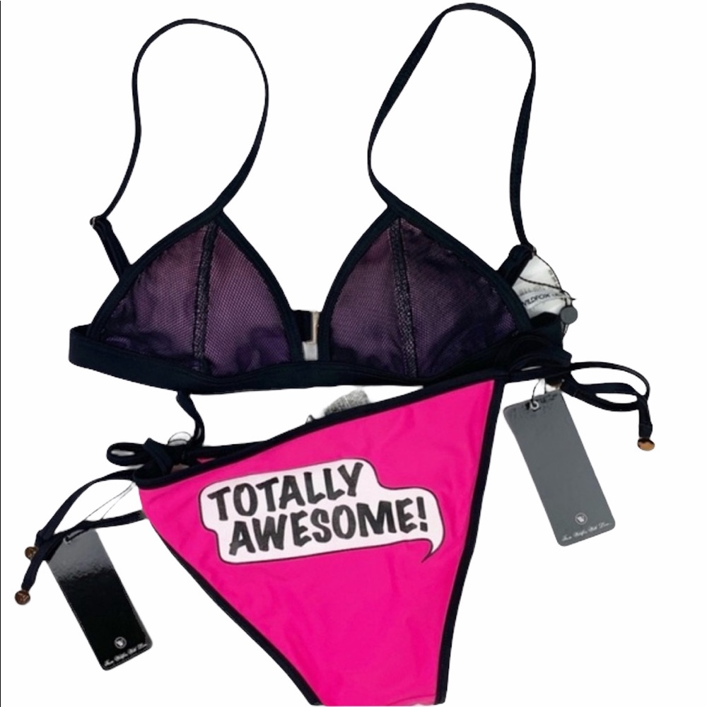 Wildfox Sporty neon mesh triangle bikini SET - Picture 11 of 13